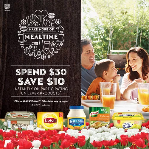 #SpringIntoMealtime – Save $10 When You Spend $30 On Unilever Products at Albertsons