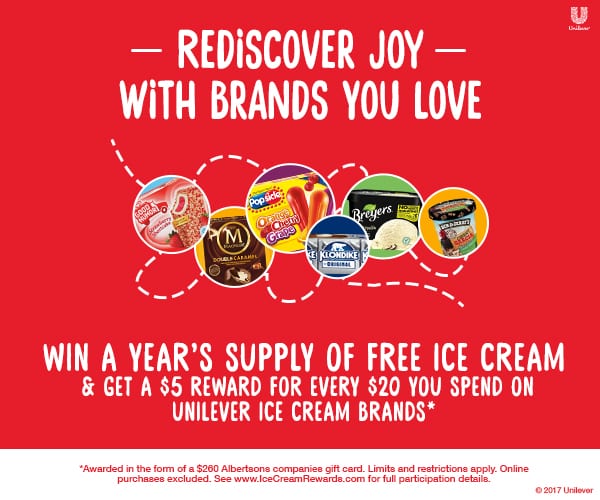 #SavorSweetRewards – Win a Years Free Supply of Ice Cream + Sale at Safeway & Albertsons!