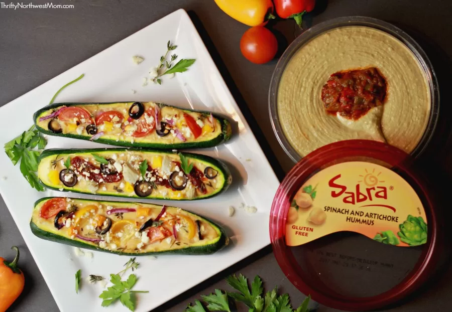 Mediterranean Stuffed Zucchini with Sabra Hummus