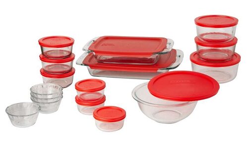 Pyrex Easy Grab 28-Piece Glass Bakeware and Food Storage Set