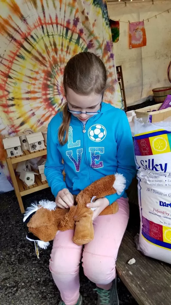 Stuffed Animal Building in Activity Tent