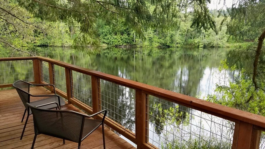 View from Glamping Cottage Deck at Lakedale Resort