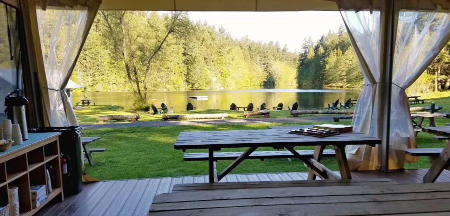 View from the Breakfast Tent at Lakedale Resort