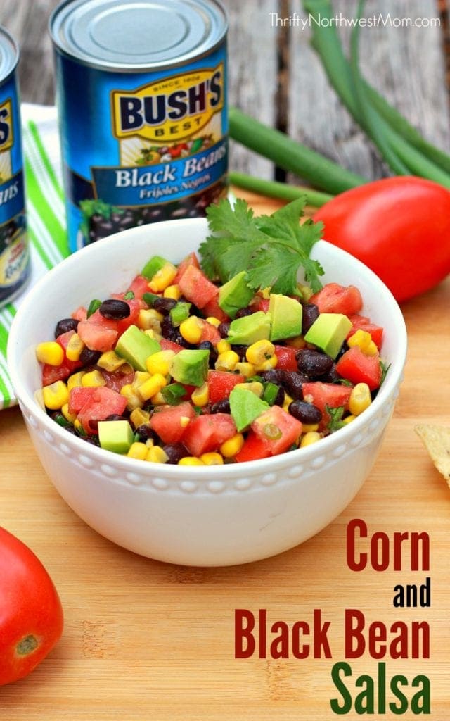 Corn and Black Bean Salsa is a healthy, filling appetizer for parties or get-togethers