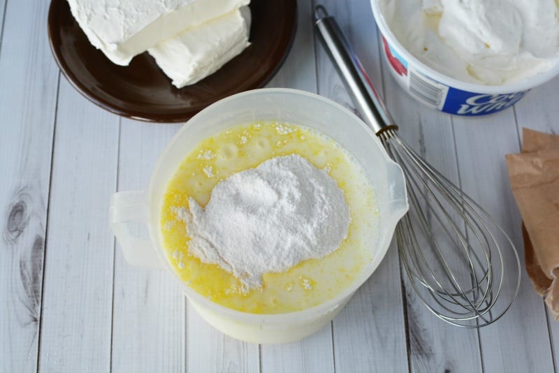 Lemon Cream Cheese Whip Dessert - Mixing the Ingredients