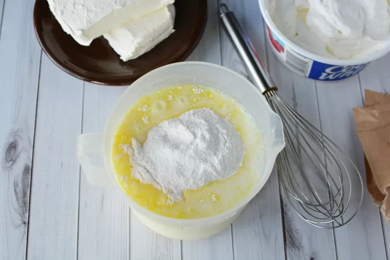 Lemon Cream Cheese Whip Dessert - Mixing the Ingredients