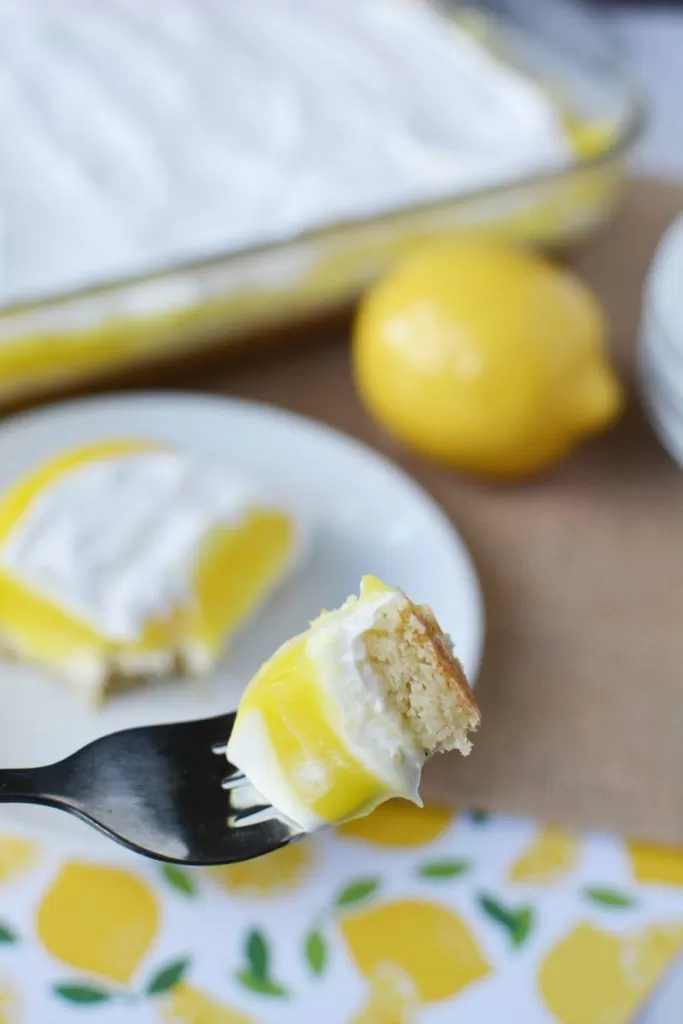Lemon Cream Cheese Whipped Dessert is perfect for any gathering as it's fast & simple to make