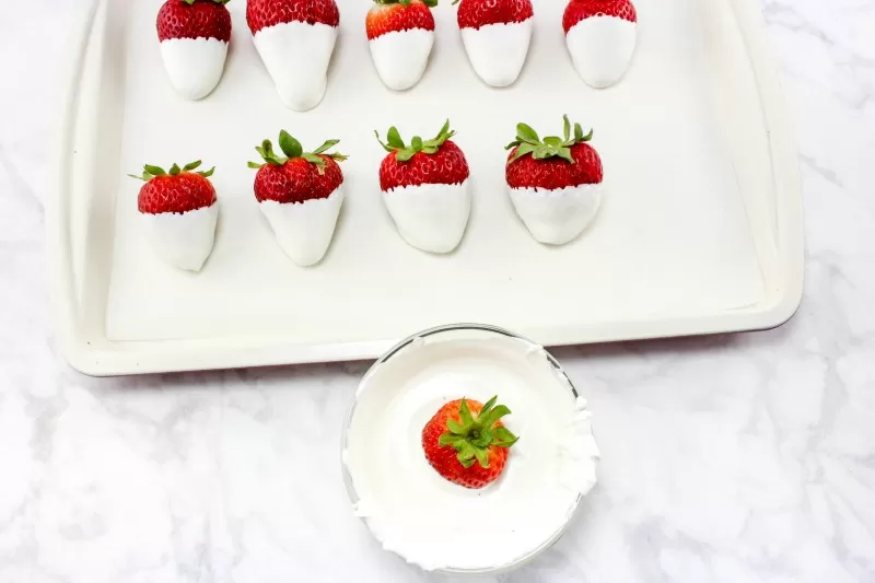 Making Patriotic White Chocolate Covered Strawberries