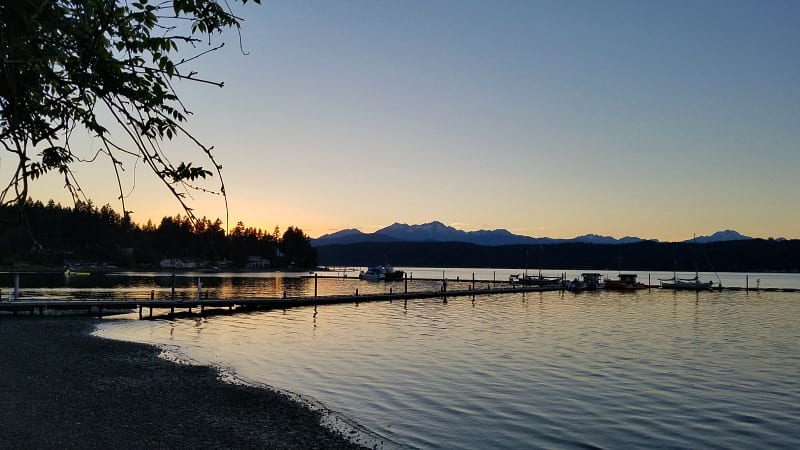 Sunset over the Hood Canal at Alderbrook Resort