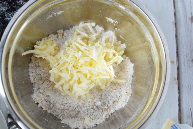 Making Blackberry cobbler dry ingredients