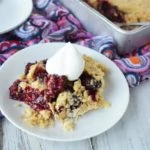 Blackberry Cobbler with ice cream