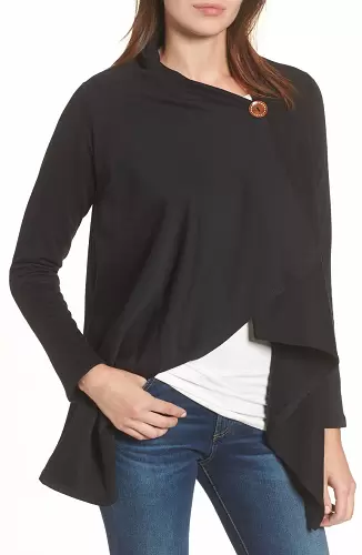 Bobeau Asymmetrical Fleece Wrap Cardigan 39.90