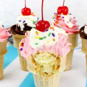 Ice Cream Sundae Cake Cones