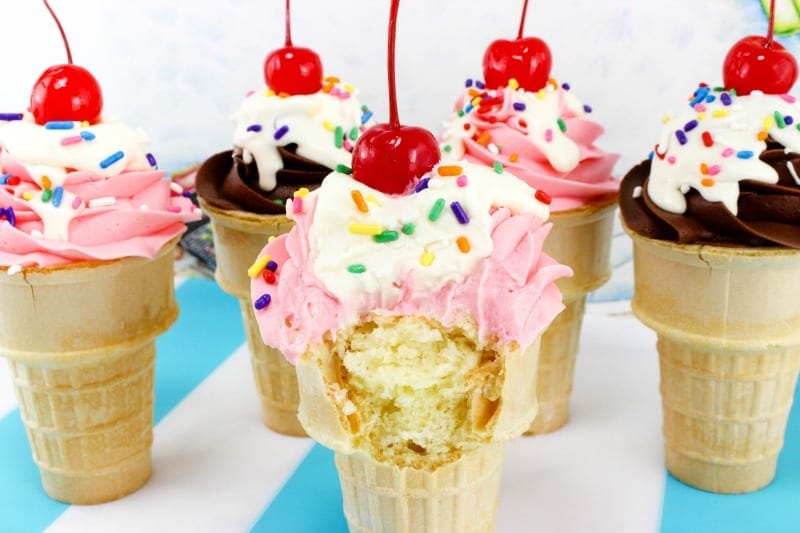 Ice Cream Sundae Cake Cones