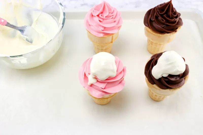 Making Ice Cream Sundae Cupcakes