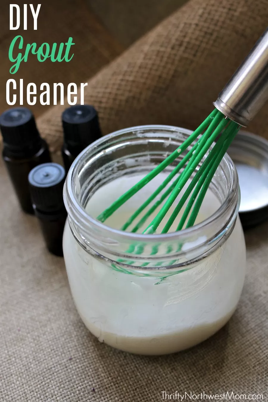 Try this DIY Homemade Grout Cleaner for a frugal, natural option for cleaning your bathroom tiles
