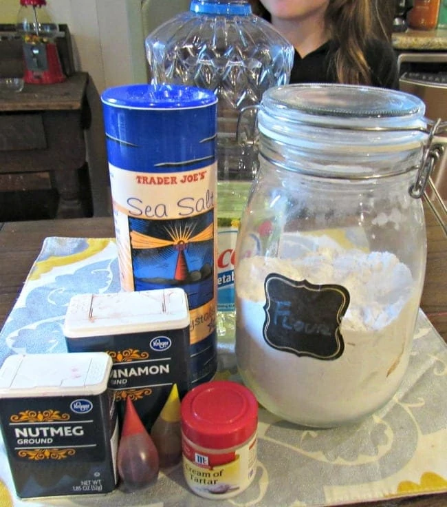 Ingredients for pumpkin playdough recipe