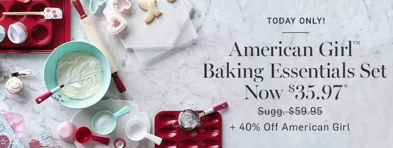 Williams Sonoma Sale – American Girl Baking Sets, Aprons, Cookbooks & more -40% off!