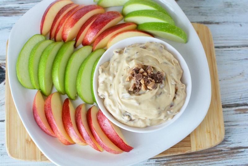 Toffee Cream Cheese Apple Dip Make in 10 minutes Or Less for a Fun Fall Treat! Thrifty NW Mom