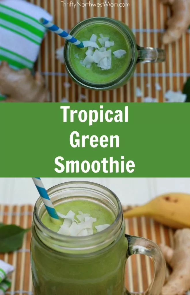 This tropical green smoothie recipe is kid friendly & full of vitamins & minerals to boost your immune system