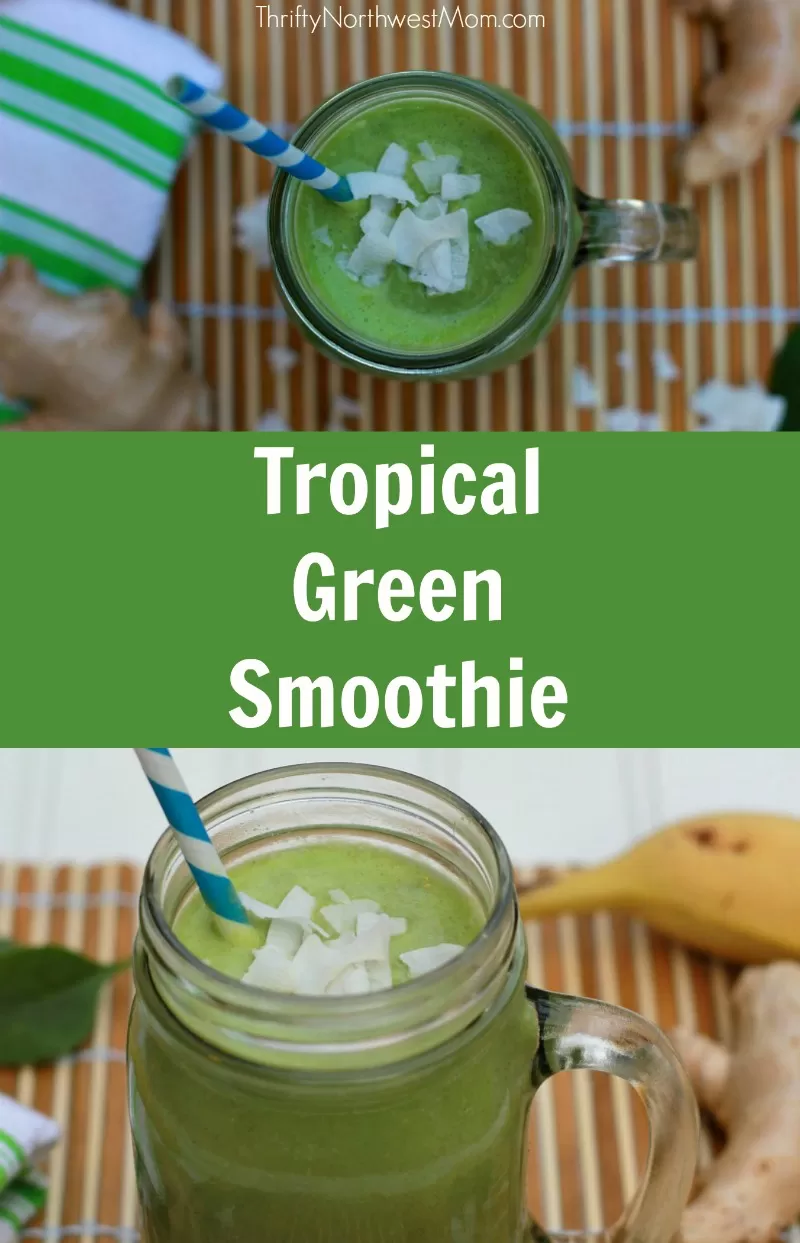 This tropical green smoothie recipe is kid friendly & a way to full of vitamins & minerals to boost your immune system