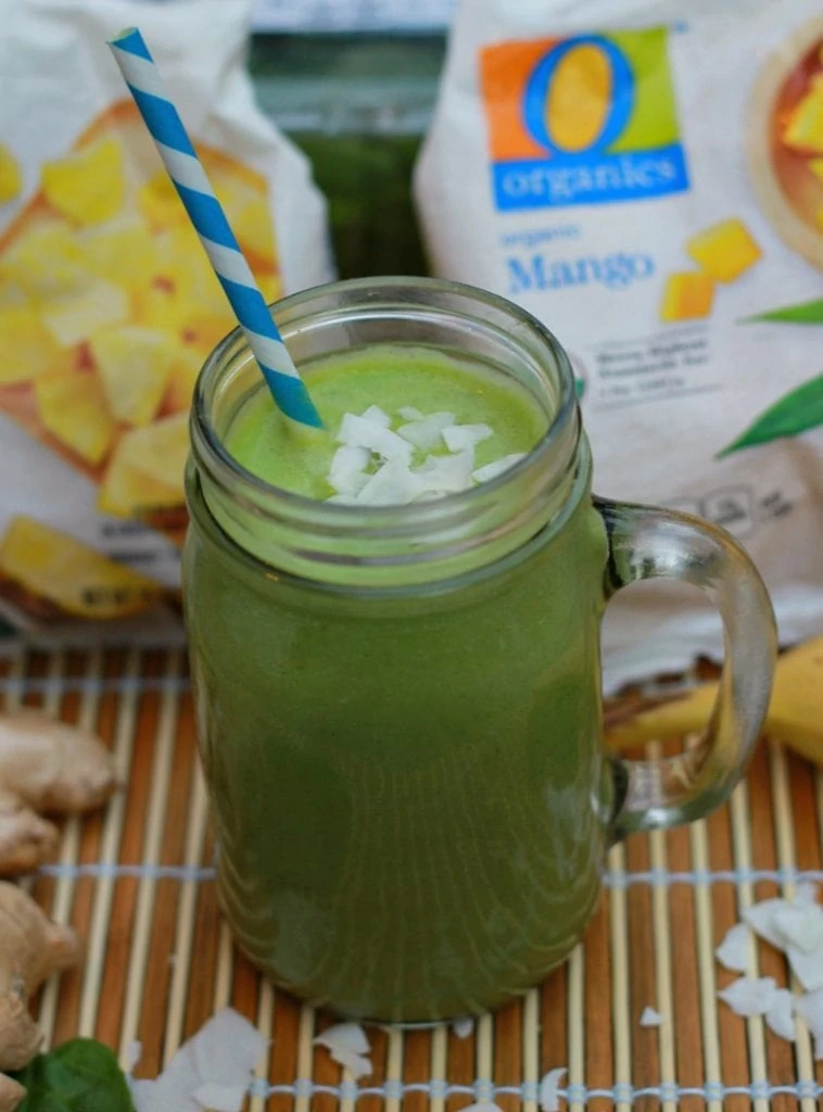 Tropical Green Smoothie with Coconut is an immune booster that kids will love