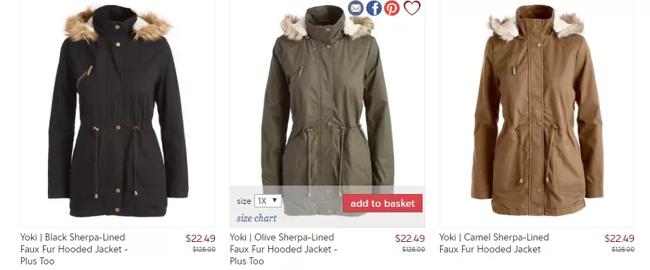 Women’s Faux Fur Hooded & Sherpa-Lined Coat $22.49