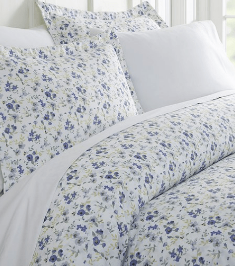 Light Blue Blossoms Duvet Cover Set