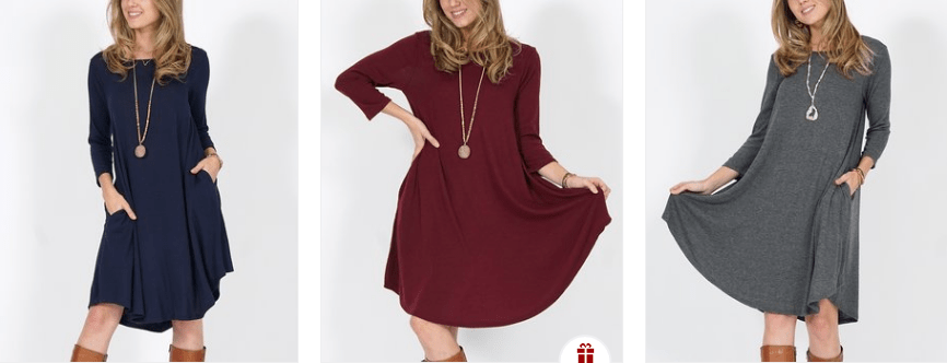 Tunic Sweater Dress with Pockets