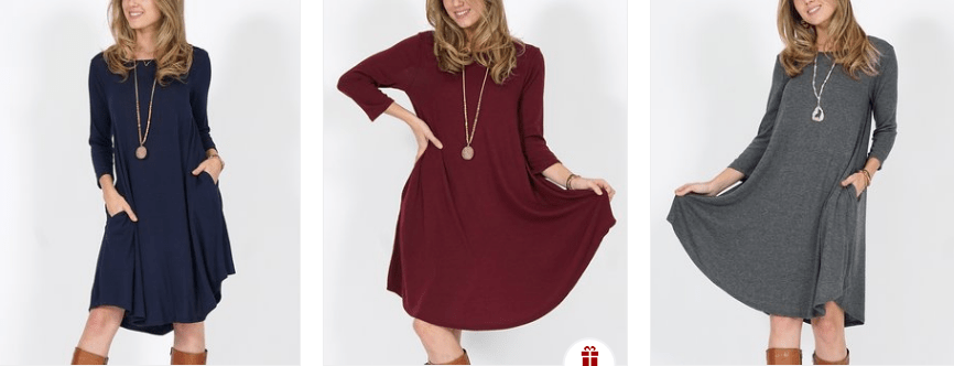 Tunic Sweater Dress with Pockets – $14.49 Today Only!