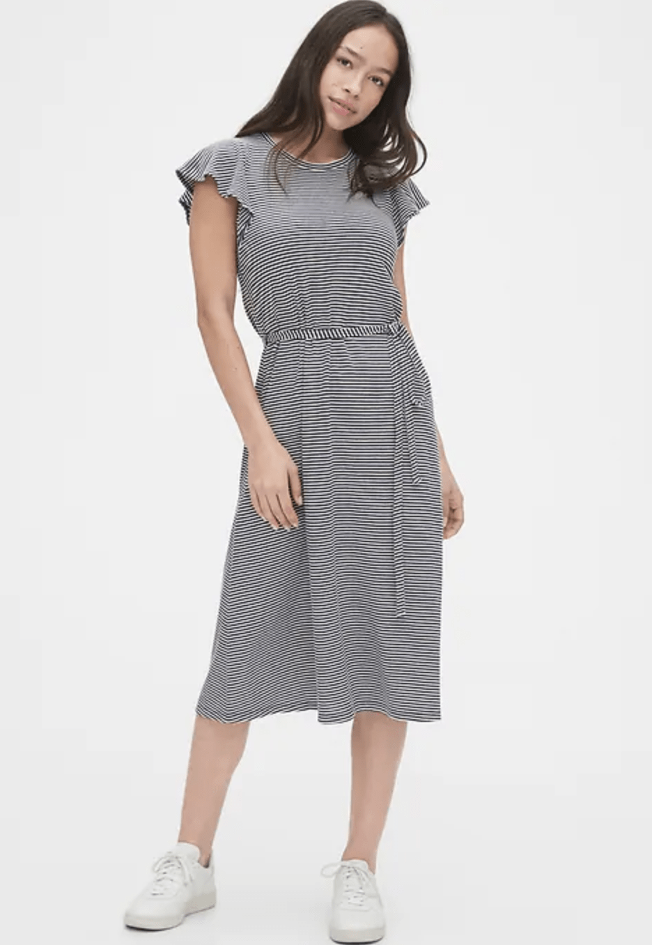 Flutter Sleeve Midi Dress