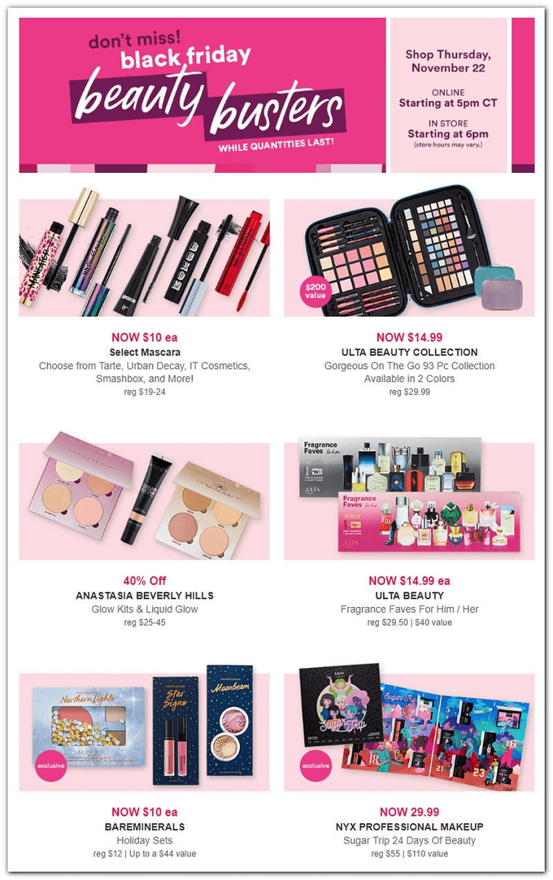 Ulta Black Friday Sale Free 9 Piece Gift with 60 Purchase & more