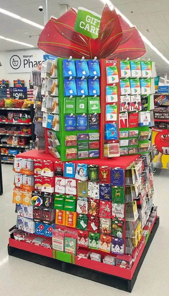 Walmart Gift Card Station for Christmas