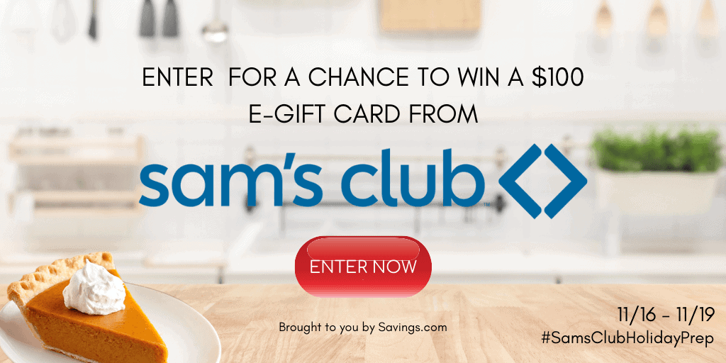 Sams CLub $100 GIft Card Giveaway