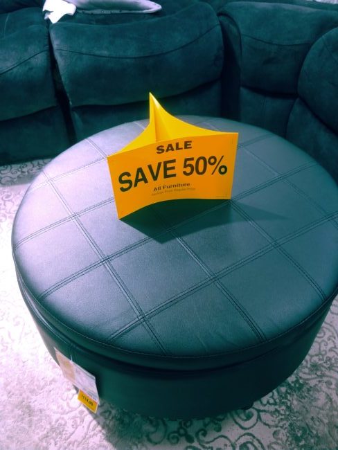 fred meyer 50 off entire stock of furniture today where to buy for sale signs