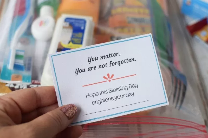 Free Printable Blessing Bag Encouragement Cards