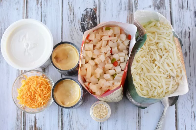 Ingredients for Cheesy Hashbrown Potatoes