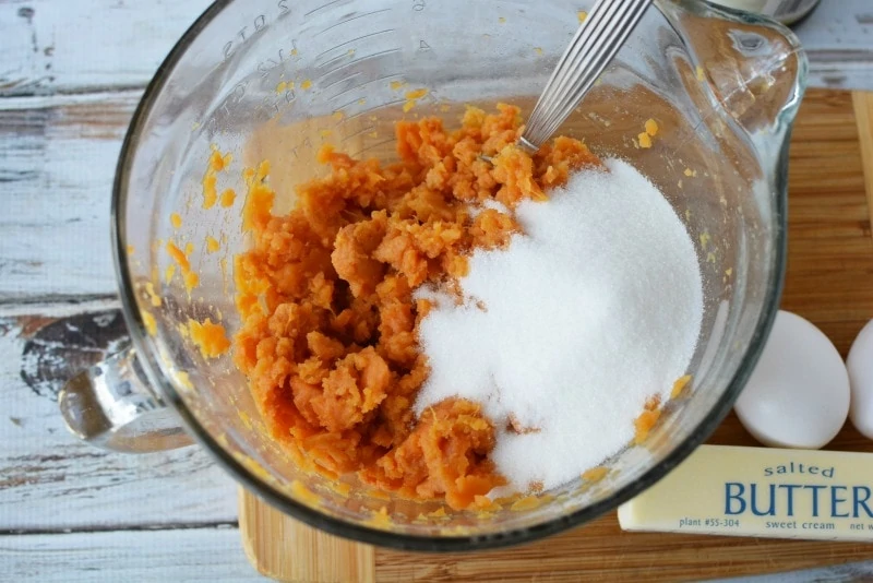 Sweet potatoes & sugar for recipe