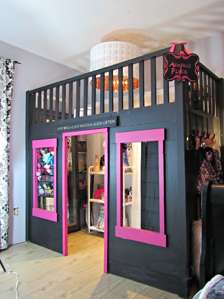 loft bed with walk in closet