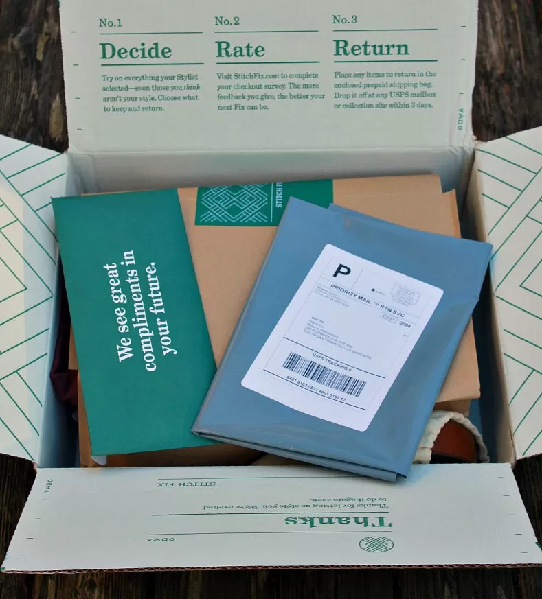 Men's Stitch Fix Box Packaging