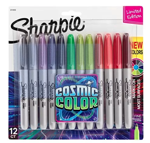 Sharpie Fine Point Permanent Markers, 12-Pack, Cosmic Colors