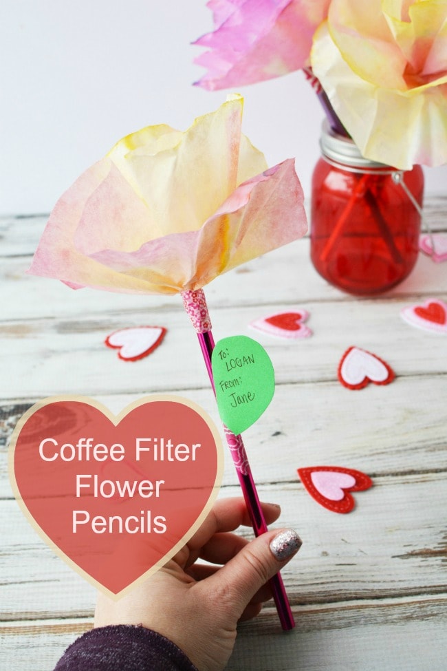 Easy Coffee Filter Flower Pencils