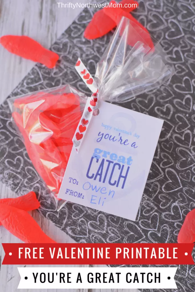 Free Valentine Printable Card "You're a Great Catch"