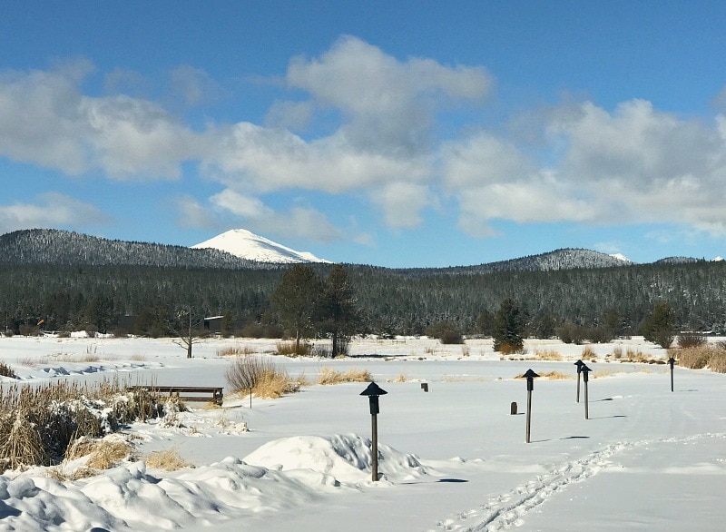 Mt Bachelor during the winter from Sunriver Oregon