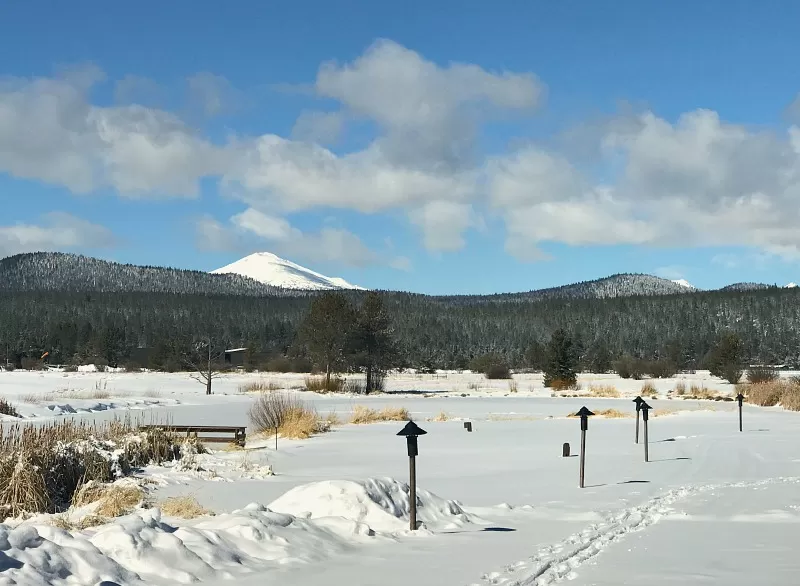 Mt Bachelor during the winter from Sunriver Oregon