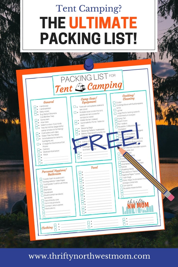 Ultimate Reusable Camping Equipment Tent Gear Packing Checklist Double Sided