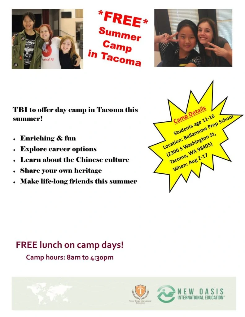Free Tacoma Summer Camp for Students in August