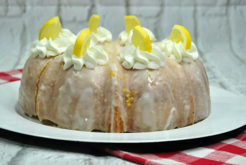 Lemon Bundt Cake makes for a beautiful display and flavorful dessert at a party.