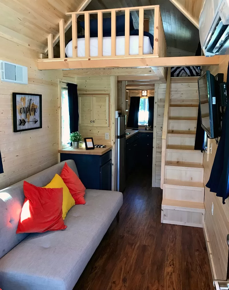 Inside of Otto Tiny House at Leavenworth Tiny House Village