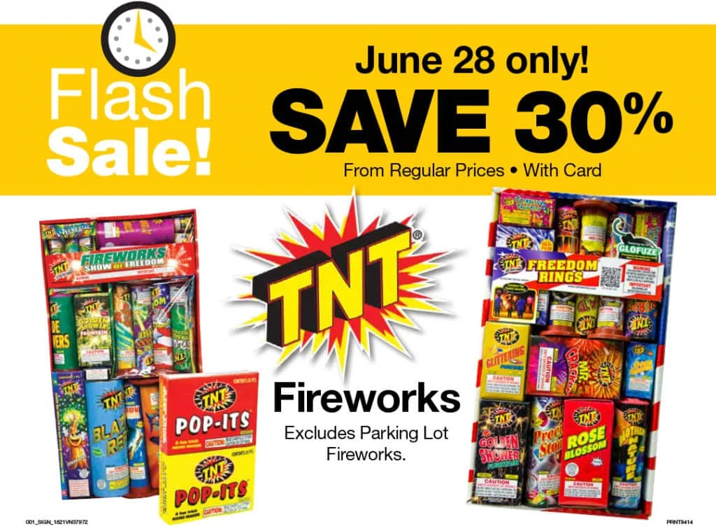#QFCGrocery – 30% Off Fireworks Flash Sale (Today Only)!